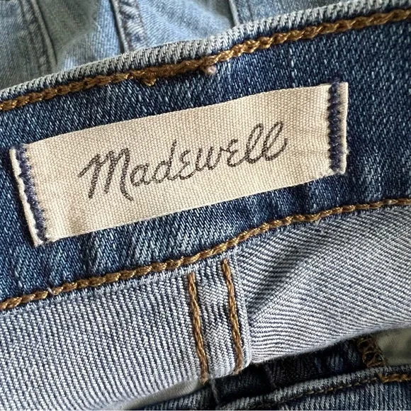 Madewell 10" High-Rise Skinny Distressed Tulip Hem Blue Jeans Size 28 - Picture 4 of 13